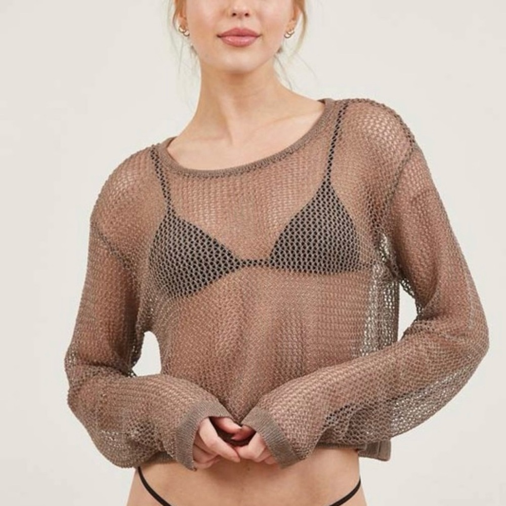 Stylish Mocha Metallic Top for Women